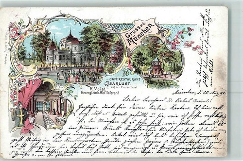 13424268 - 8000 Muenchen Cafe Restaurant Isarlust auf der Prater Insel Muenchen