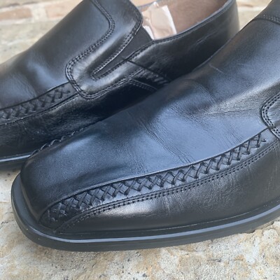 Fratelli Select Men\'s Navy Blue Leather Slip-On Dress Shoes Size 10.5 Square Toe Fratelli Select Mens Shoes | eBay main image 2