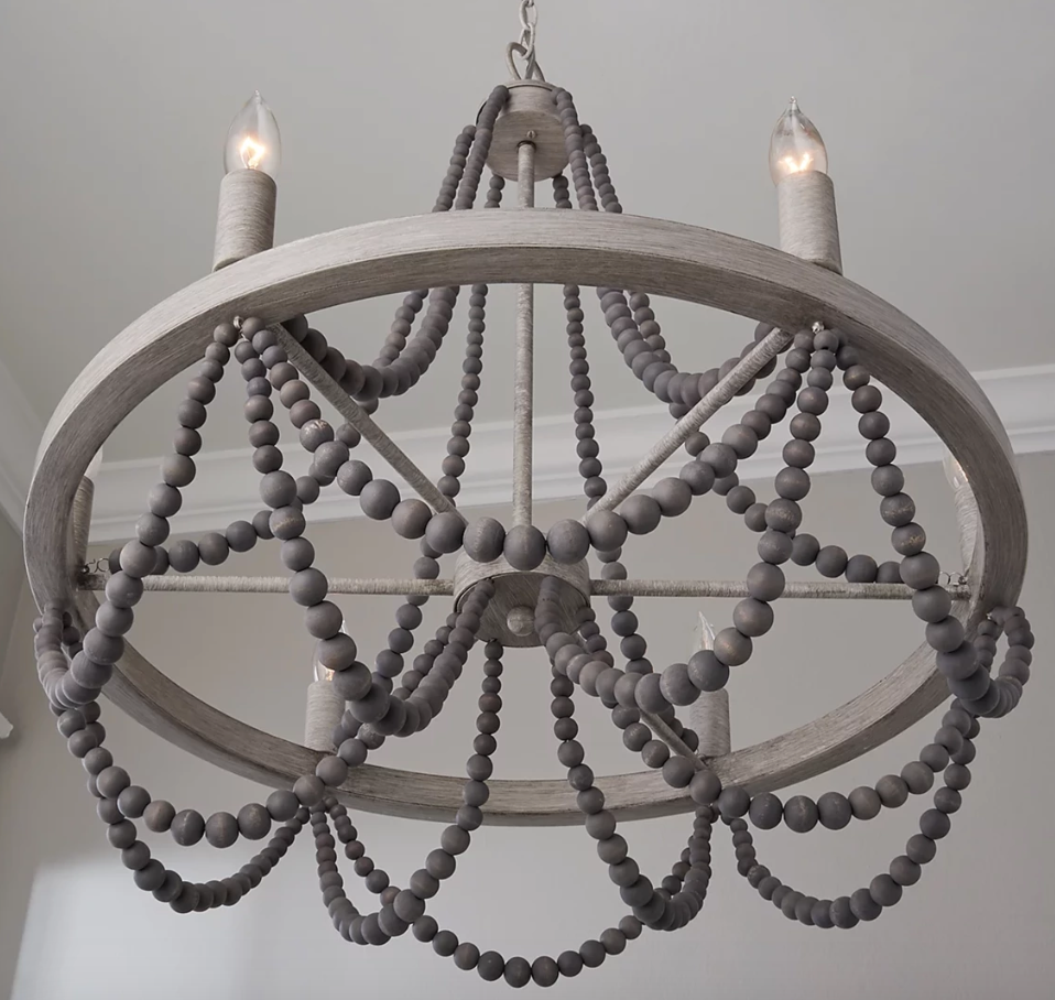 Farmhouse Beaded Candle Chandelier Boho Regina Andrew