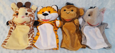 Melissa Doug Hand Puppets 9" Lot of 4 Zoo Animal Tiger Monkey Giraffe Elephant