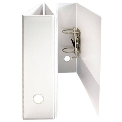 Bantex Insert Lever Arch with Finger Pull 70mm A4 White Clear Overlay On Front