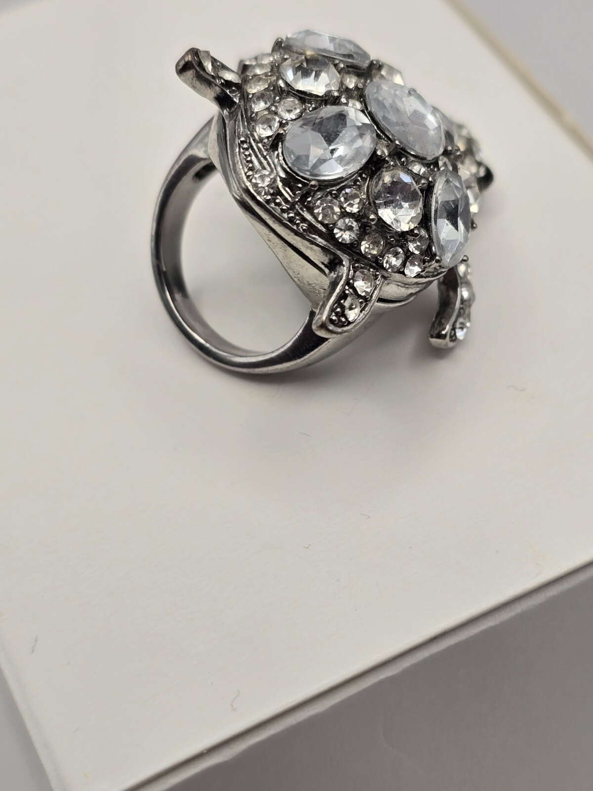 Rhinestone Statement Turtle Ring Size 6 - image 7