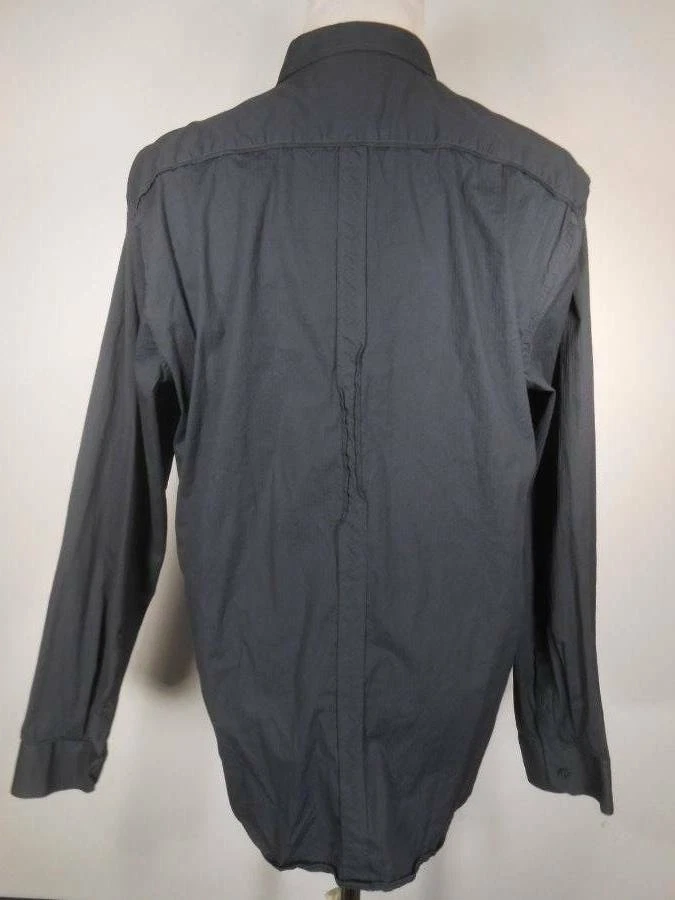 Hermosa Camisa Para Hombre XXL 7 Diamantes Azul Ligeramente Texturizada Rayas Manga Larga Foto 4 de 4