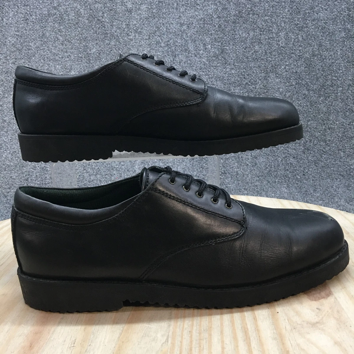 Deer Stags Shoes Mens 12 M Brentwood Oxford Black Leather Lace Up Casual Comfort