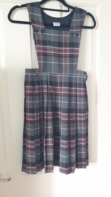Prestwick Tartan Grey Tartan Pinafore Tartan Pinafore Dress With Pockets,  Gingham Apron For Ladies