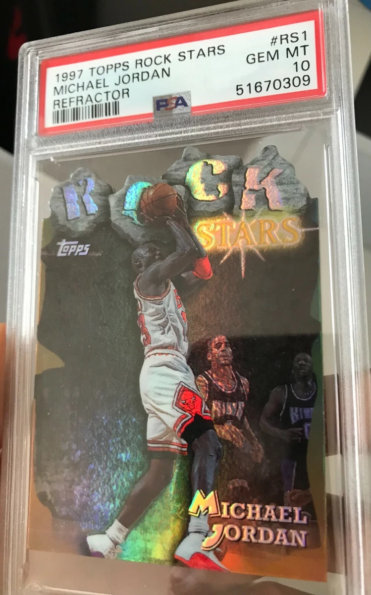 1997 TOPPS ROCK STARS REFRACTOR MICHAEL JORDAN #RS1 PSA 10 GEM