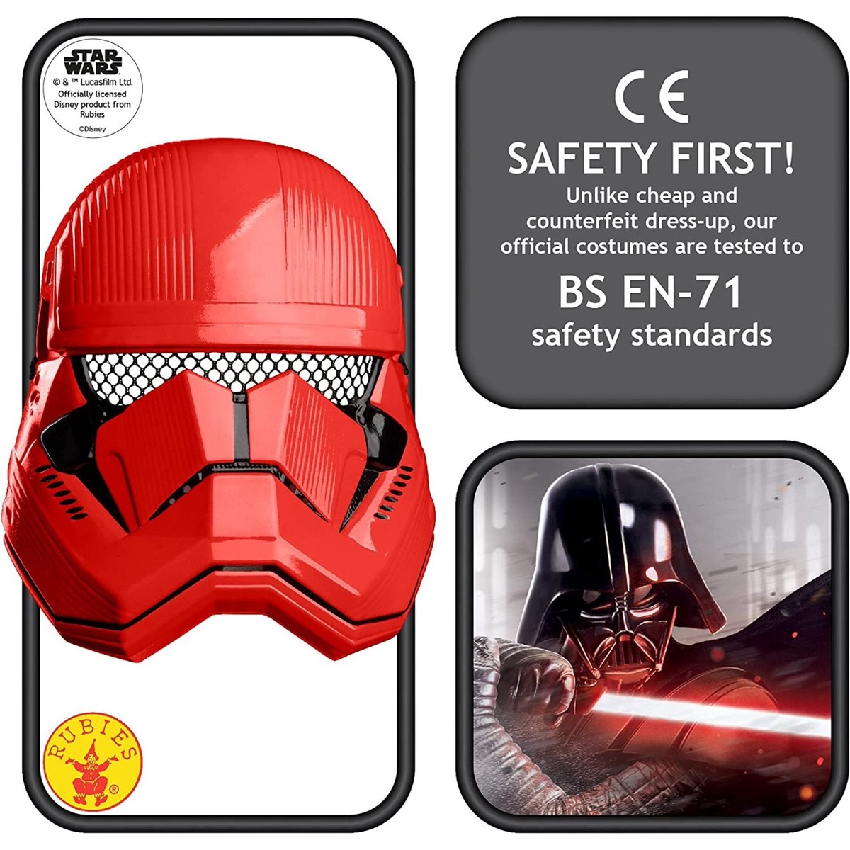 Rubie's Star Wars The Rise of Skywalker Child's Sith Trooper Half