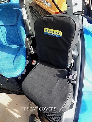 TT SEAT COVERS new holland /cnh/ t6 / t7 / tsa passenger seat cover / black with logo