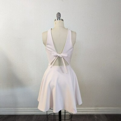 Elizabeth & James Fit & Flare Dress Blush Pink XS cocktail wedding Tie Back  | eBay