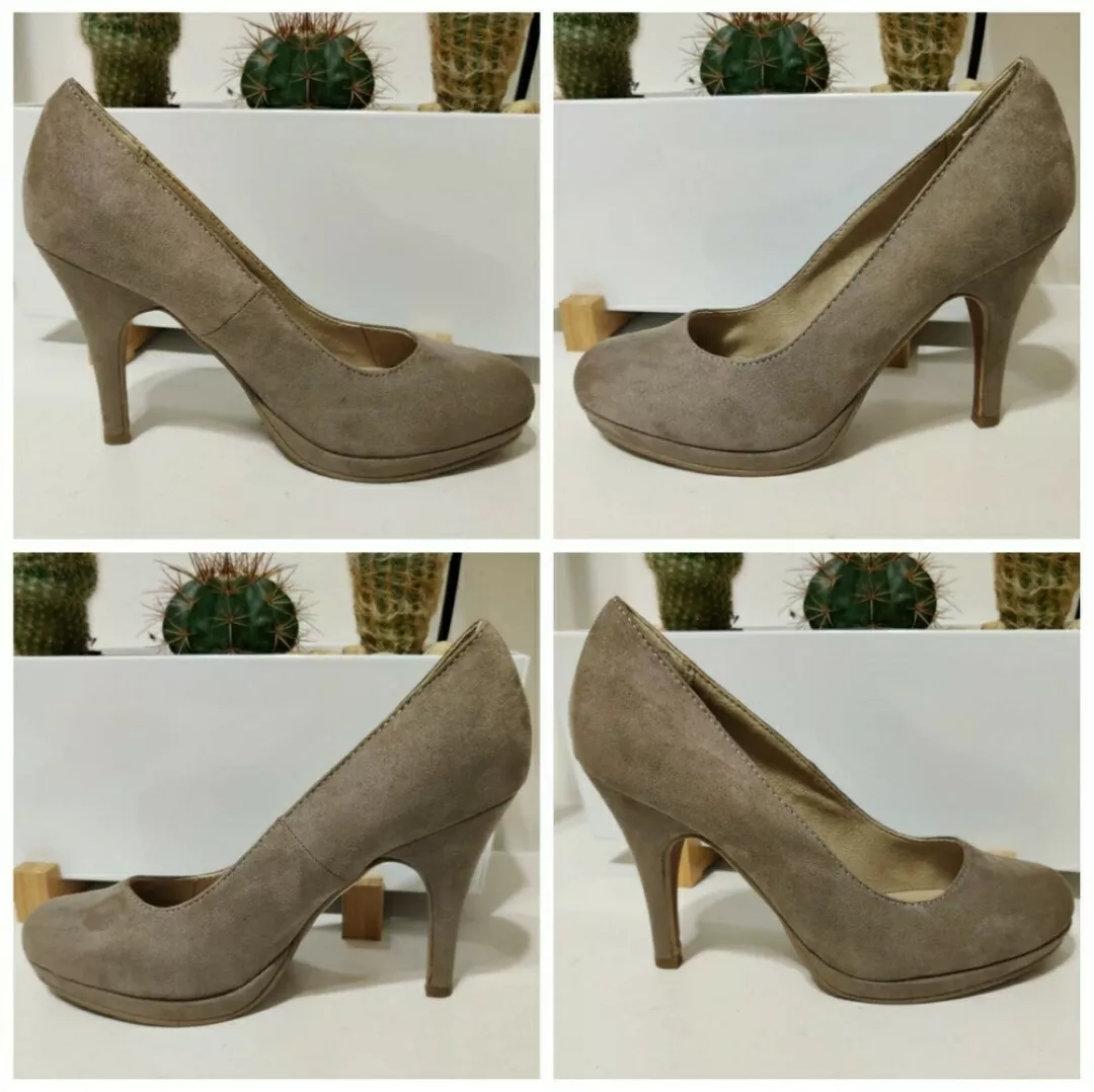 Wortmann KG Taupe Real Suede Nude Platform Pumps EU Made in Germany |