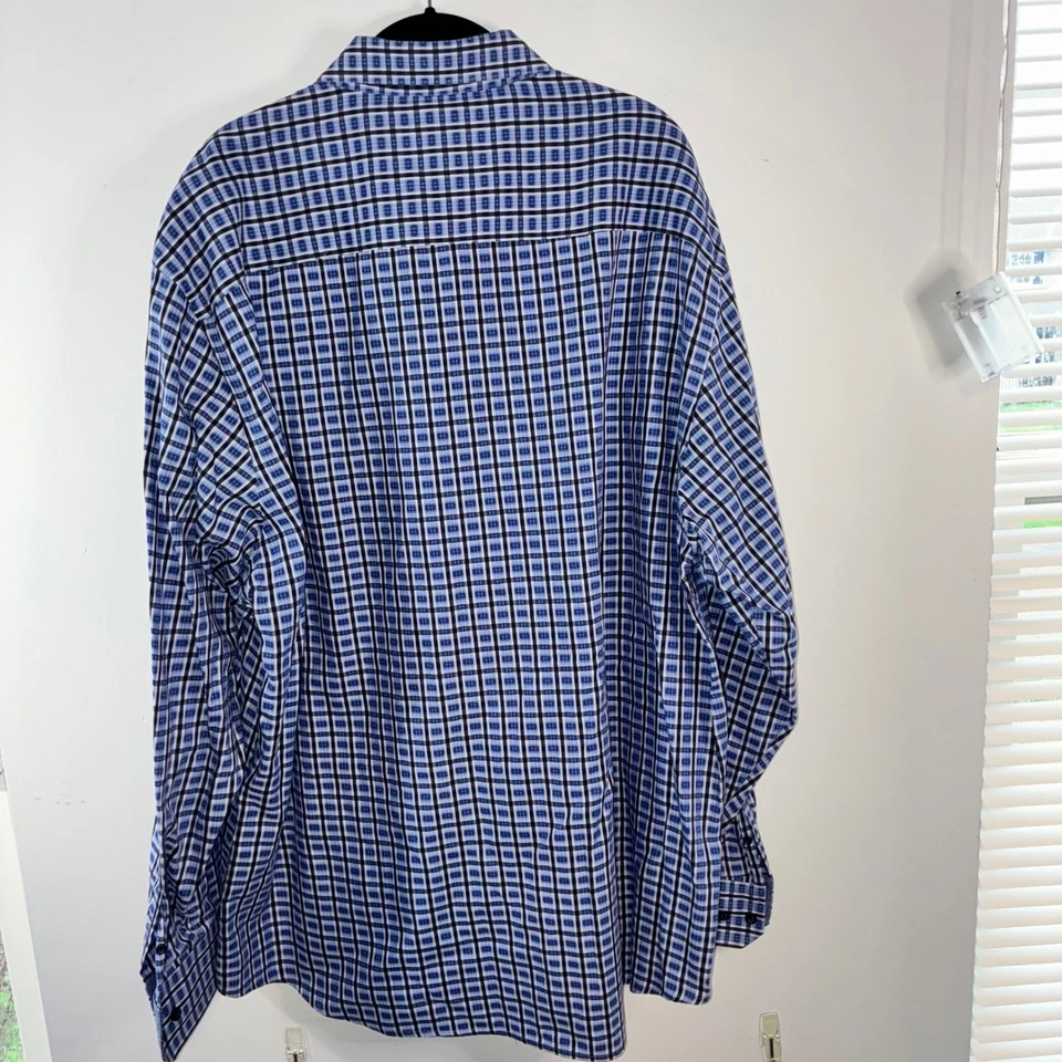 Camisa de vestir Johnston & Murphy a medida con botones manga larga a cuadros XXL Foto 4 de 4