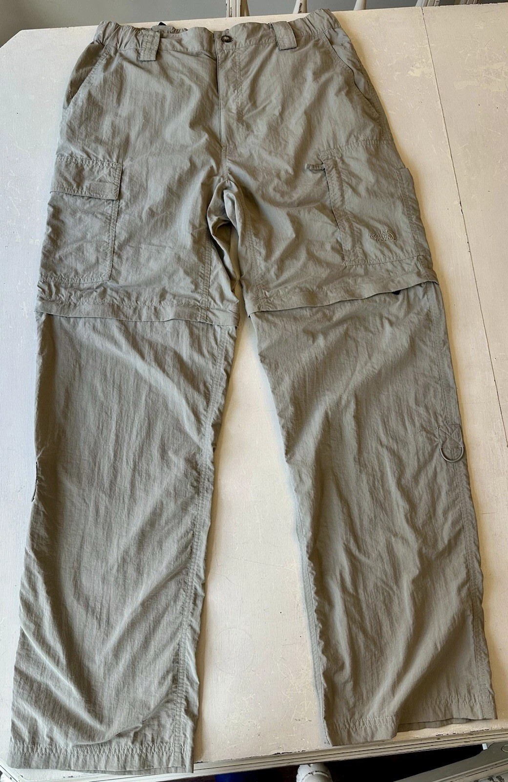 The North Face Mens Medium Convertible Hiking Fishing Pants Khaki Tan Belt 30x31