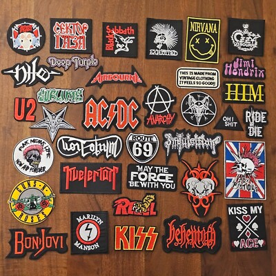 Flicken zum Aufbügeln Bügelflicken Aufbügler Rock Patches Stoff Aufbügelflicken