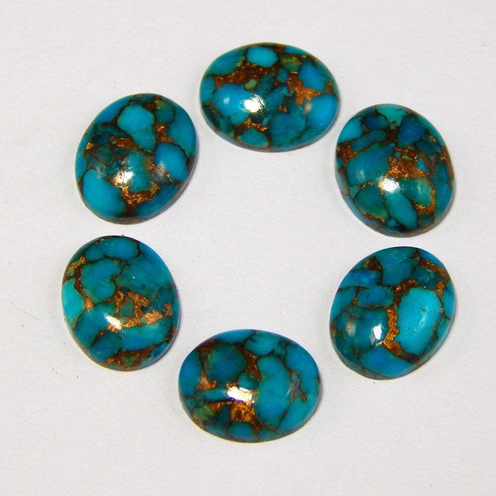 Blue Copper Turquoise Natural Oval Cabochon 3X5mm to 10X14mm Loose Gemstone 100% nowy, nowy