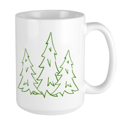 CafePress Three Pine Trees Mug Large Mug (633175210)