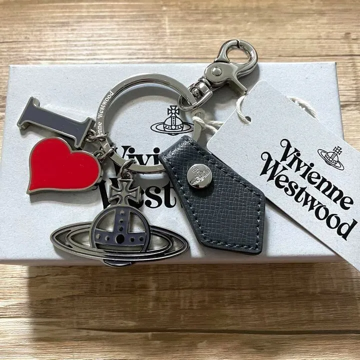 Vivienne Westwood KELLY I LOVE ORB Keychain Charm Black Unused