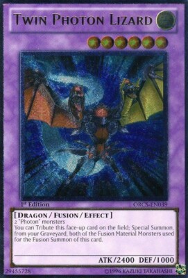 Twin Photon Lizard - ORCS-EN039 - Ultimate Rare - 1st Edition Lightly Played, En