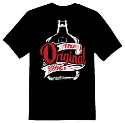 The Original Sinner black or white tee shirt