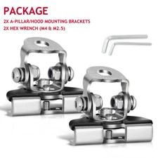 2x Universal A-Pillar Hood Mount Bracket Clamp Holder For Marine Lamp Boat Light