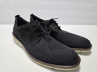 Ecco Mens 12 Gray Hybrid Knit Oxford Dress Shoe NWOB