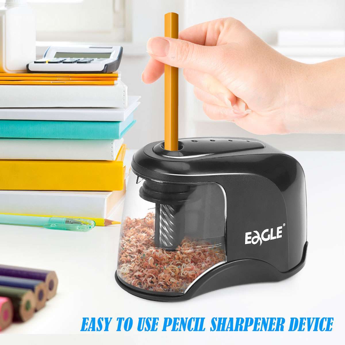 Best Automatic Electric Pencil Sharpener Helical Blade Fast Sharpen Home Office