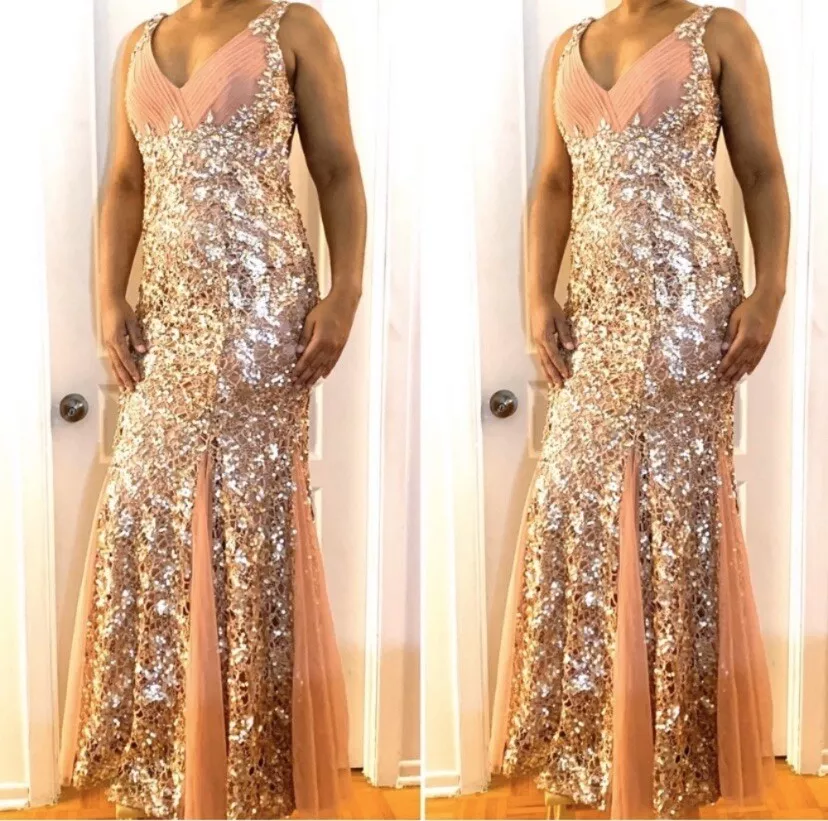 Gold diamond prom dress top