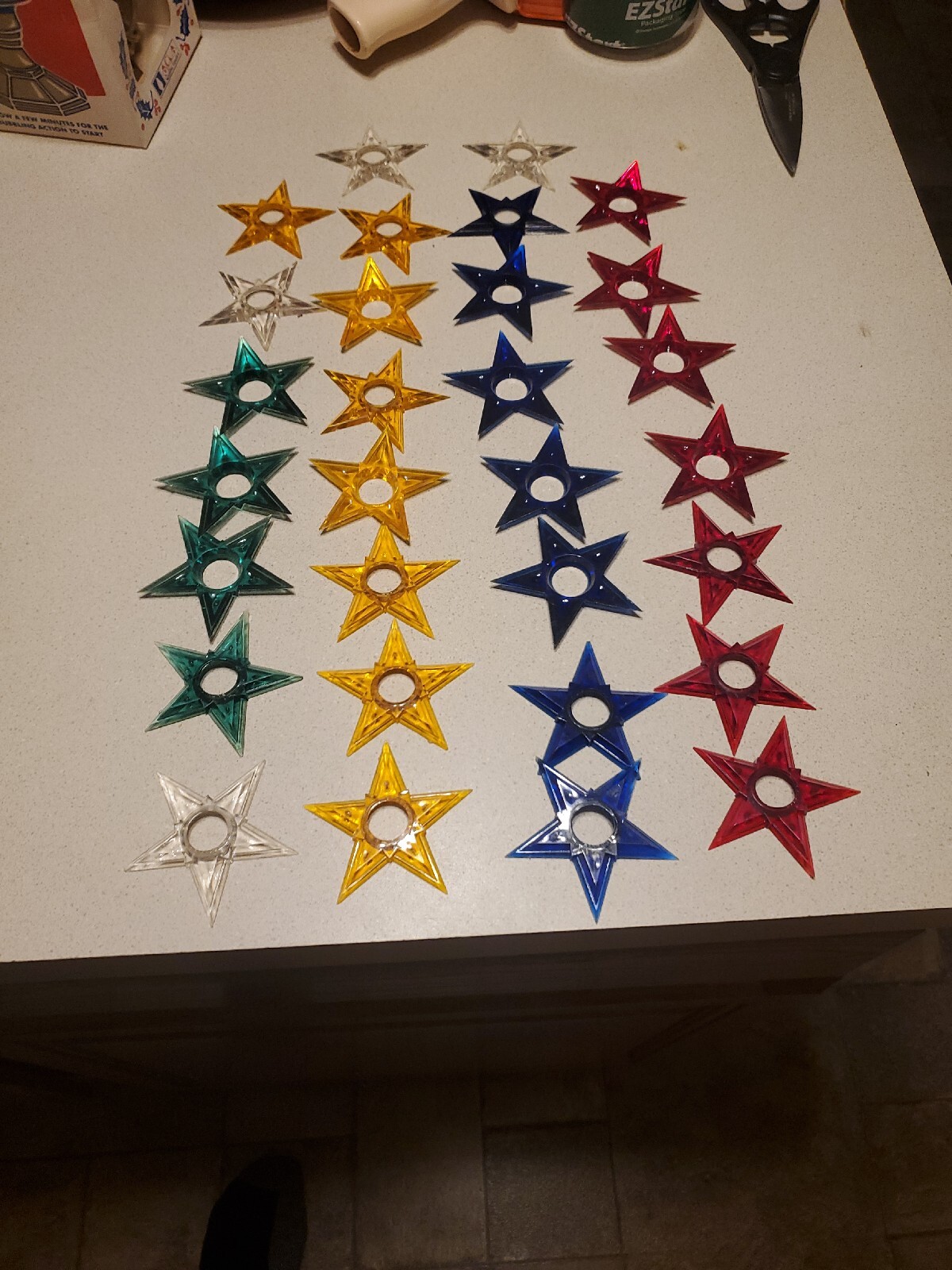 30 NOMA Plastic Lucite Acrylic GLO STARS Christmas Tree C7 Light Bulb