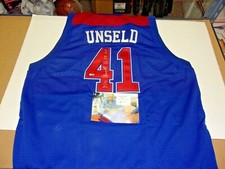 WES UNSELD WASHINGTON BULLETS HOF 88 W/COA SIGNED JERSEY