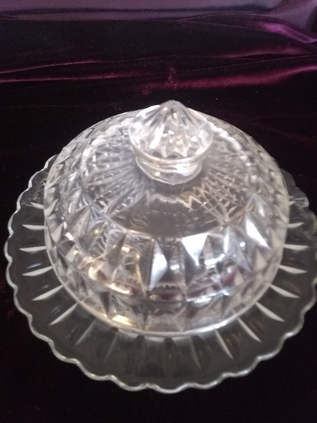 VINTAGE DEPRESSION GLASS BUTTER DISH, "WINDSOR" BY GLASS CO