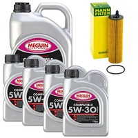 MotoröL Set Compatible 5W-30 Meguin 9 Liter + ÖLfilter FüR Mercedes E-Klasse