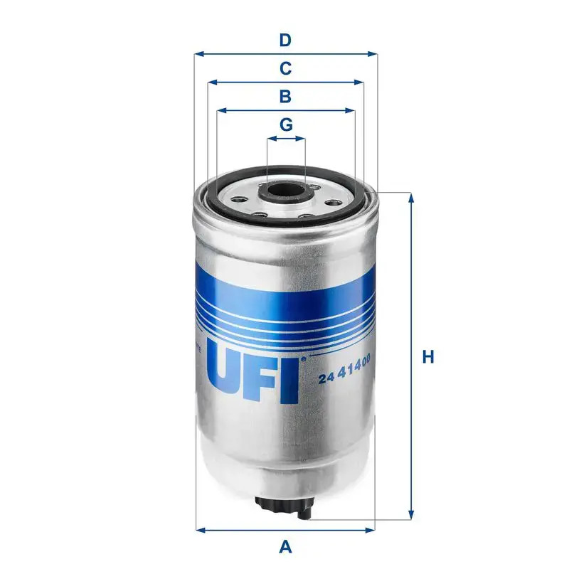 FUEL FILTER 24.414.00 FOR SKODA VW AUDI A4/S4 A6/S6 AVB/AVF/AWX 1.9L 4cyl 1.9L - Image 2