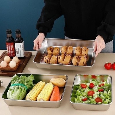 6 Stück Edelstahl Frischhaltedosen stapelbar für Kühlschrank