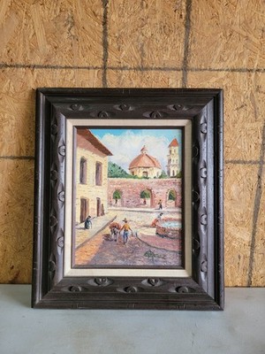 Charming Vintage Watercolor Painting of Spanish Street Scene, Signed 