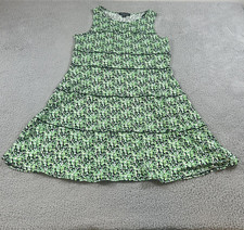 Perceptions New York A-Line Dress Womens XL Green Polka Dot Knee Length