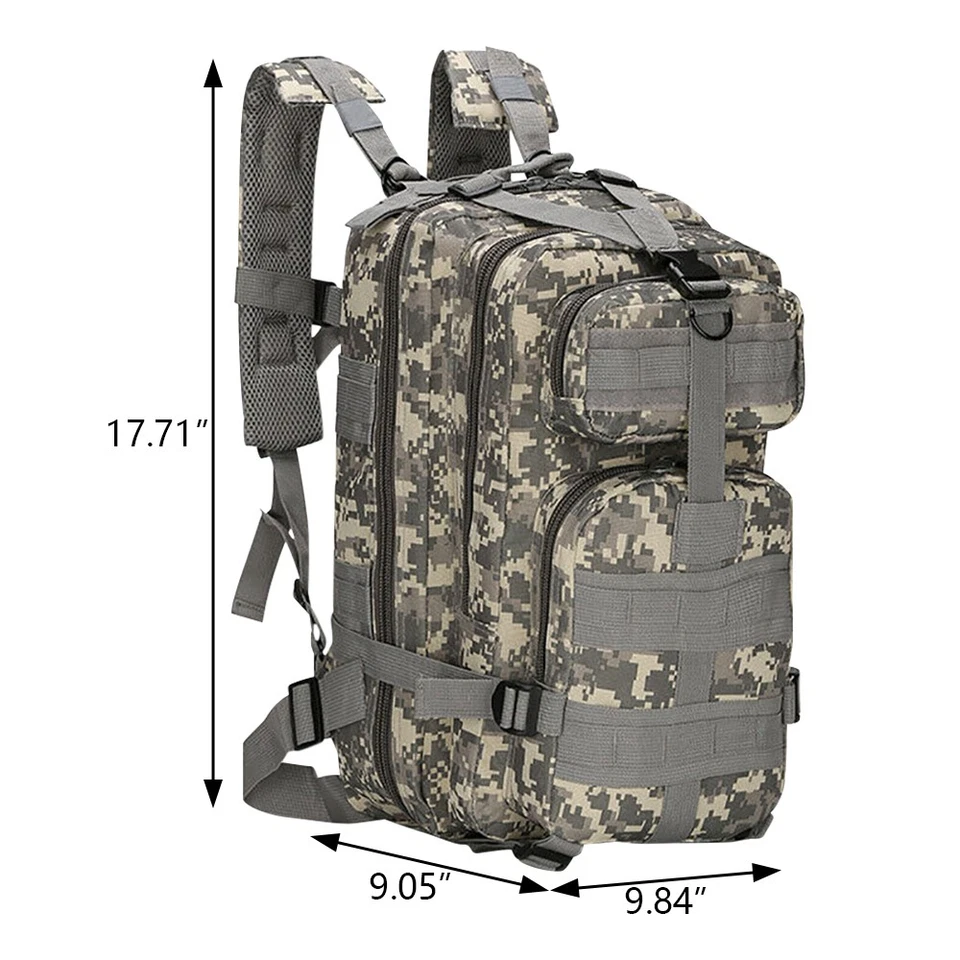  Mochila MOLLE 35L Militar Táctica 600D Ejército Mochila Camping Senderismo Aire Libre Foto 2 de 4