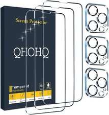 iPhone 13 Pro Max Screen Protector QHOHQ 3 Pack 6.7 Inch with Lens