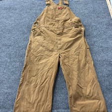 Dickies Overalls Mens Size 36x34 Brown Duck Canvas Relaxed Fit Workwear DB100RBD