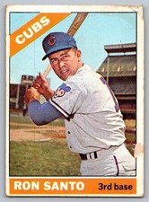 1966 Topps  #290 RON SANTO Chicago Cubs ~ FAIR to GOOD (04)