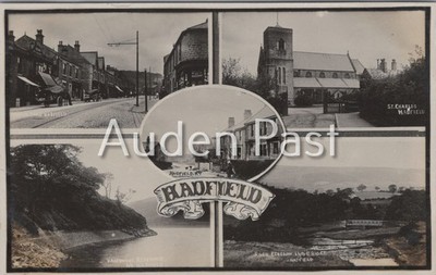 Vintage Hadfield Multi-View Postkarte St Charles River Etherow Valenhouse
