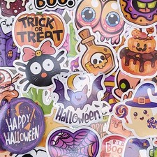 Cute Kawaii Halloween Sticker Pack Spooky Pumpkin Ghost Vinyl Decals 50 Pcs