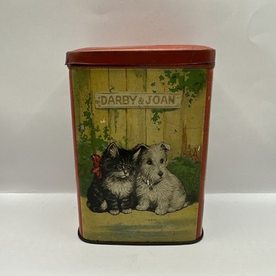 Vintage Darby & Joan Keksdose Katze & Hund Design Sammlerstück Vorratsdose