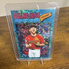 Tanner Bibee blue sparkle Topps Heritage Guardians #74 Baseball 2026 