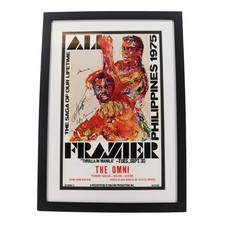 Muhammad Ali Joe Frazier Autographed Framed 13x21 Fight Poster All American COA
