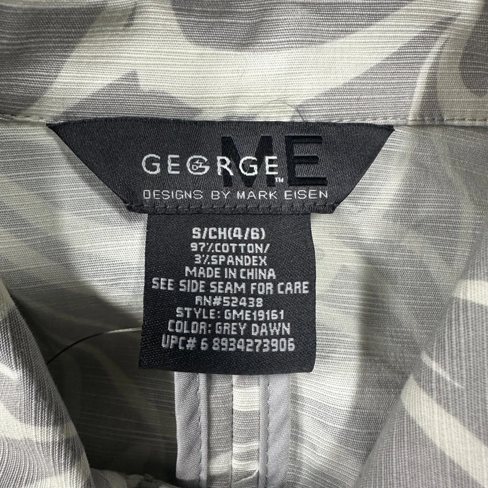 Женская куртка GEORGE by Mark Eisen размер Small длина 3/4 с серым цветочным принтом - Изображение 2 из 4