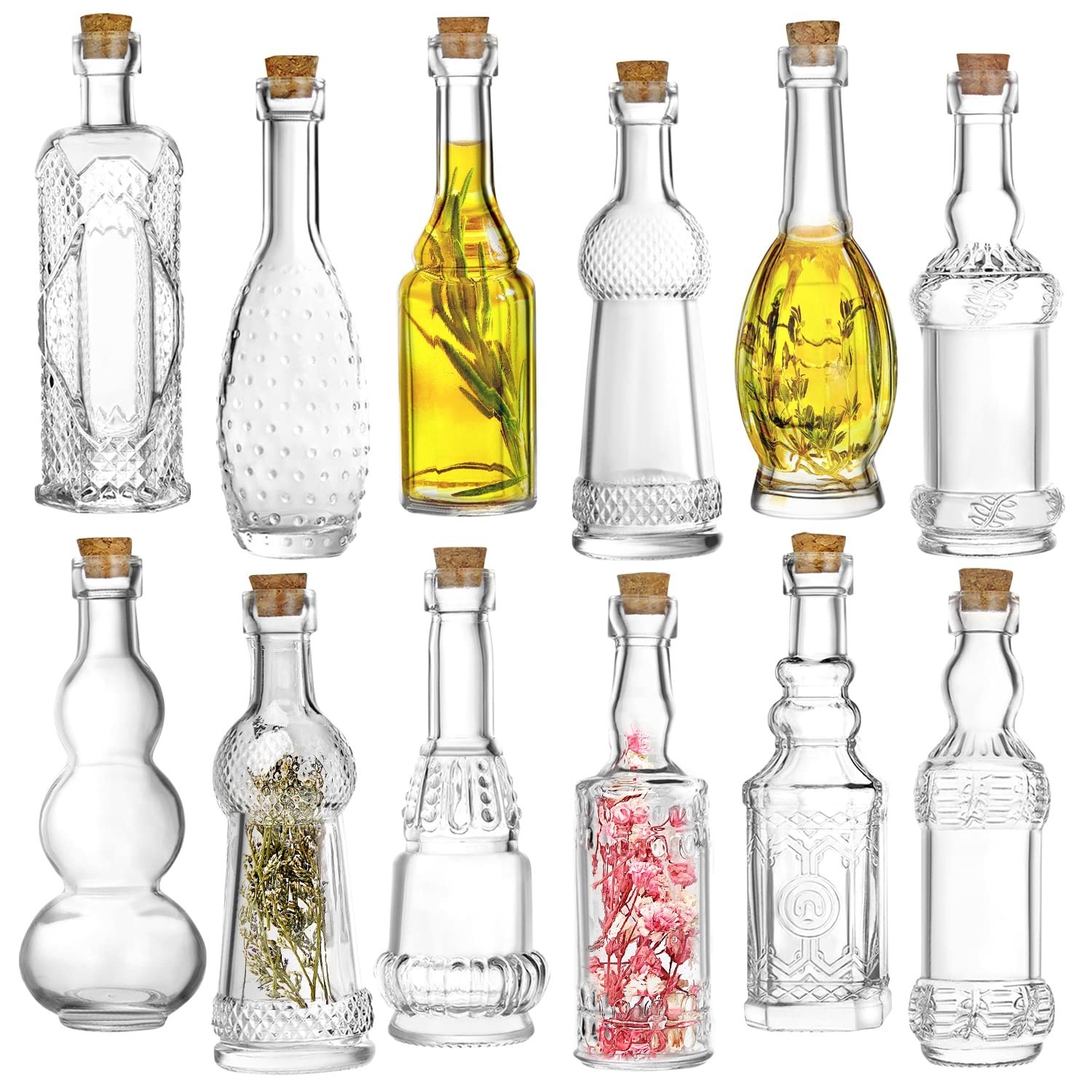 With Corks, Assorted Shapes [12-pack] Clear...