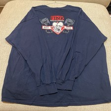 Ed Roth Rat Fink Hot Rod Graphic Long Sleeve T-shirt Torch It Men Sz 3XL Blue