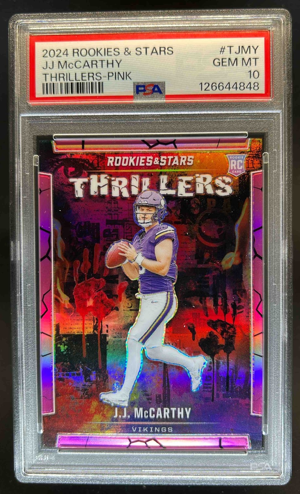 JJ McCarthy Panini Rookies & Stars Thrillers #TJMY Pink