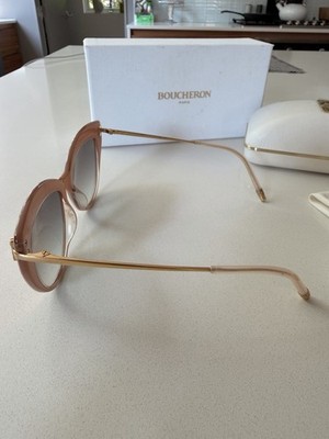 Boucheron トートイズ キャットアイサングラス Boucheron Paris ~ Women's Cat Eye Sunglasses Petal Pink Frame w