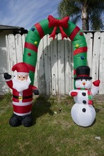 Santa and Snowman 8FT Archway Inflatable Christmas Yard Outdoor Decor LED New