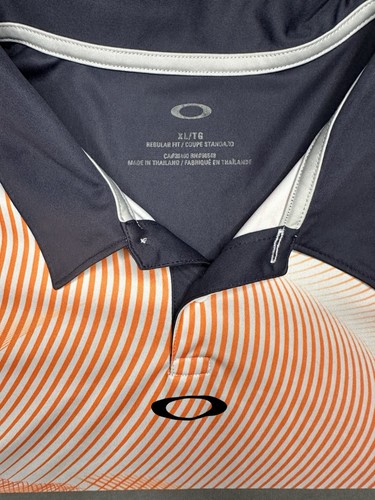 Oakley Golf Poloshirt Herren XL Navy Orange Grau Performance Athletic - Bild 6 von 12